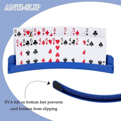 2 packs of double-layer card holders，Playing Card Holder for Kids Adults Hands Free Card Holder for Family Card Game Nights Poker Parties in Saudi Arabia