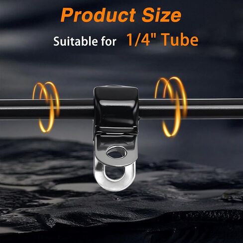 10 PCS 3/16" Brake Line Clips 304 Stainless Steel Rubber Coated Insulated Cable Clamps-Metal Wire Clamps, Hose Clamp, Pipe Clamp, Sturdy Clamp for 3/16" Tube, Lines(10 PCS Self-Tapping Screws) in Saudi Arabia