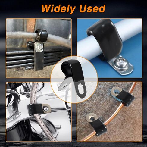 10 PCS 3/16" Brake Line Clips 304 Stainless Steel Rubber Coated Insulated Cable Clamps-Metal Wire Clamps, Hose Clamp, Pipe Clamp, Sturdy Clamp for 3/16" Tube, Lines(10 PCS Self-Tapping Screws) in Saudi Arabia