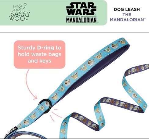 Star Wars™ The Mandalorian™ Dog Leash 60-Inch with Neoprene Padded Handle - Comfortable, Durable, and Stylish for Small to Large Dogs in Kuwait