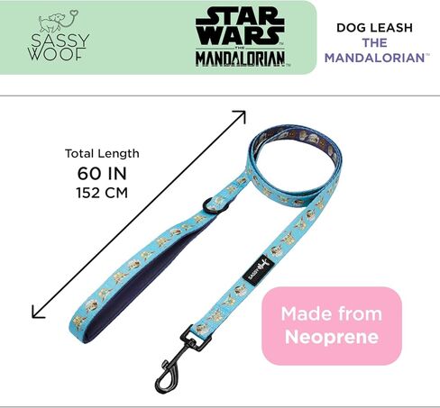 Star Wars™ The Mandalorian™ Dog Leash 60-Inch with Neoprene Padded Handle - Comfortable, Durable, and Stylish for Small to Large Dogs in Kuwait