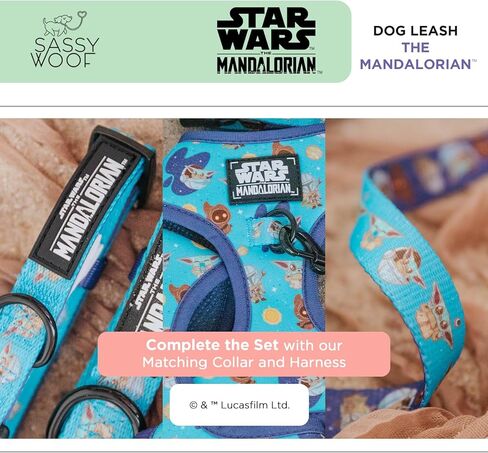 Star Wars™ The Mandalorian™ Dog Leash 60-Inch with Neoprene Padded Handle - Comfortable, Durable, and Stylish for Small to Large Dogs in Kuwait