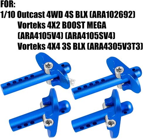 Aluminum Front Rear Body Posts Mount Shell Column Fixing Bracket Upgrades Part for 1/10 OUTCAST 4WD 4S BLX, VORTEKS 4X2 BOOST MEGA/4X4 3S BLX, Replaces ARA320453, ARA320357, Silver in Kuwait