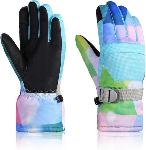 Momoon Ski Gloves, Waterproof Gloves, PU Touch Screen Winter Gloves for Boys, Girls, Men, Women (XL(Suitable for Big Hand), Gray) in Saudi Arabia