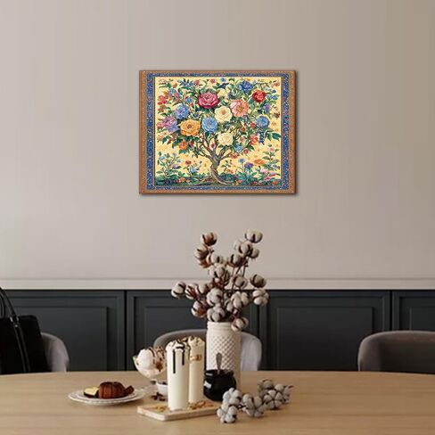 TUMOVO Paint by Number for Adults Canvas, Floral Tree Bloom Paint by Numbers, Flower Paint by Number, Flower Painting by Numbers for Adults DIY Painting Kits Home Wall Decoration, 16 x20 Inch in Kuwait