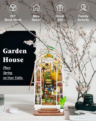 Book Nook Kit Magic Research Institute, DIY Miniature Booknook House Kit for Adults with LED Lights, 3D Wooden Puzzle Bookshelf Insert Decor, Magical Gift for Women Men Teens and Family in Saudi Arabia