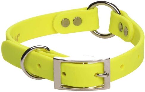 Mendota Pet Durasoft Imitation Leather Collar - Center Ring Dog Collar - Made in The USA - Waterproof, Odor Resistant - Orange, 1 in x 16 in in Kuwait