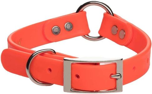 Mendota Pet Durasoft Imitation Leather Collar - Center Ring Dog Collar - Made in The USA - Waterproof, Odor Resistant - Orange, 1 in x 16 in in Kuwait