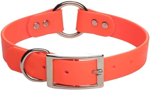 Mendota Pet Durasoft Imitation Leather Collar - Center Ring Dog Collar - Made in The USA - Waterproof, Odor Resistant - Orange, 1 in x 16 in in Kuwait
