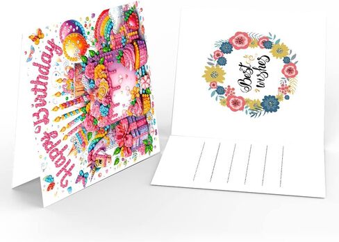 ACSAUMMY Diamond Art Happy Birthday Cards, 6 Pack 5D Diamond Greeting Cards Kits for Adults DIY Diamond Art Birthday Cards with Envelopes Birthday Gifts for Families, Friends, Partners in Saudi Arabia