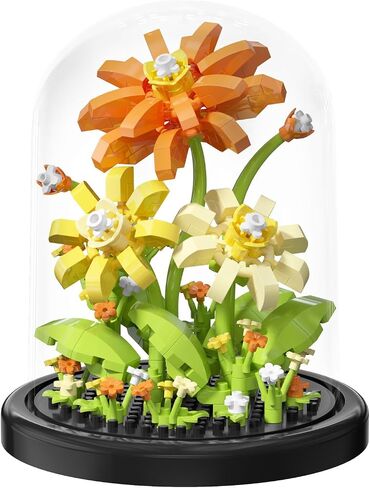 Lily Bloom Home Bouquets Dust Cover Set Building Toy Creative Assembly Bonsai Tree, Ideal for Valentine's Anniversaries Birthday in Kuwait