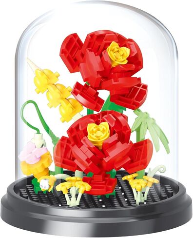Lily Bloom Home Bouquets Dust Cover Set Building Toy Creative Assembly Bonsai Tree, Ideal for Valentine's Anniversaries Birthday in Kuwait