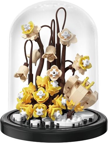 Lily Bloom Home Bouquets Dust Cover Set Building Toy Creative Assembly Bonsai Tree, Ideal for Valentine's Anniversaries Birthday in Kuwait