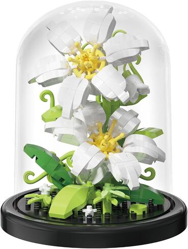 Lily Bloom Home Bouquets Dust Cover Set Building Toy Creative Assembly Bonsai Tree, Ideal for Valentine's Anniversaries Birthday in Kuwait