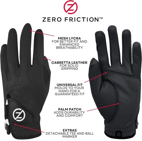 Zero Friction Men's Cabretta Elite Golf Gloves, Universal-Fit One Size in Kuwait