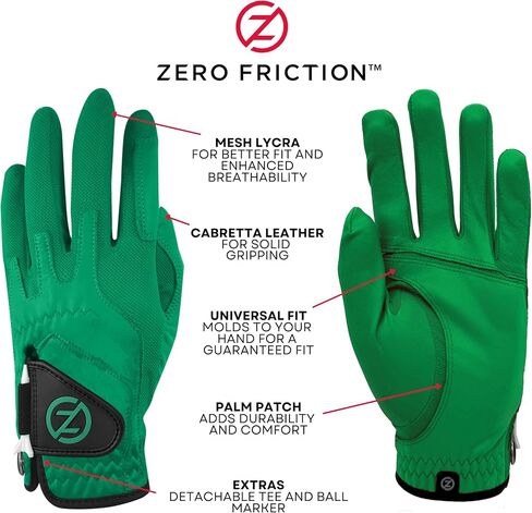 Zero Friction Men's Cabretta Elite Golf Gloves, Universal-Fit One Size in Kuwait