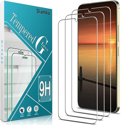 Slanku [3 Pack Screen Protector for Samsung Galaxy S24 FE 5G Tempered Glass, No Bubbles, Anti-Scratch, Easy to install in Kuwait