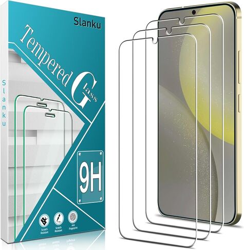 Slanku [3 Pack Screen Protector for Samsung Galaxy S24 FE 5G Tempered Glass, No Bubbles, Anti-Scratch, Easy to install in Kuwait