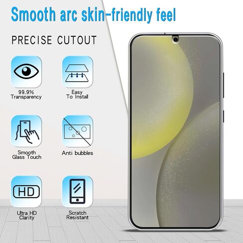 Slanku [3 Pack Screen Protector for Samsung Galaxy S24 FE 5G Tempered Glass, No Bubbles, Anti-Scratch, Easy to install in Kuwait