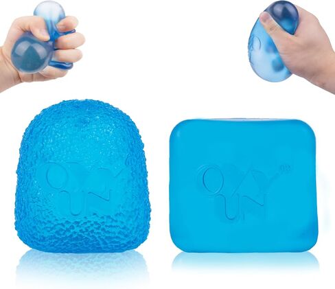Stress Cube Squishy Balls - Slow Rising Stress Balls Stretchy Fidget Ice Cube for Anxiety Stress Relief, Gel Filled Sensory ice Cube Squishy Ball Toys for ADD/ADHD Kids Adults (Cube,Ellipsoid) in Kuwait