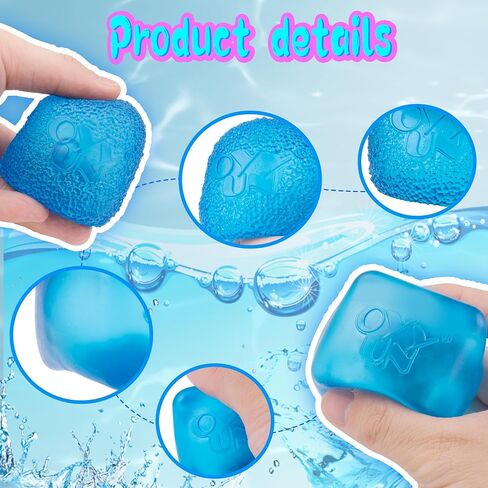 Stress Cube Squishy Balls - Slow Rising Stress Balls Stretchy Fidget Ice Cube for Anxiety Stress Relief, Gel Filled Sensory ice Cube Squishy Ball Toys for ADD/ADHD Kids Adults (Cube,Ellipsoid) in Kuwait