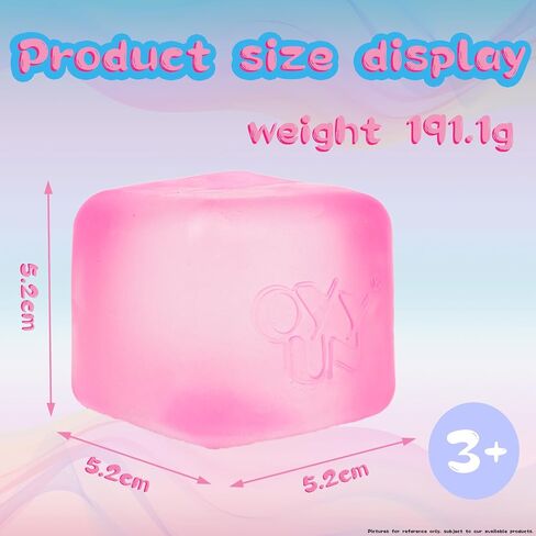 Stress Cube Squishy Balls - Slow Rising Stress Balls Stretchy Fidget Ice Cube for Anxiety Stress Relief, Gel Filled Sensory ice Cube Squishy Ball Toys for ADD/ADHD Kids Adults (Cube,Ellipsoid) in Kuwait
