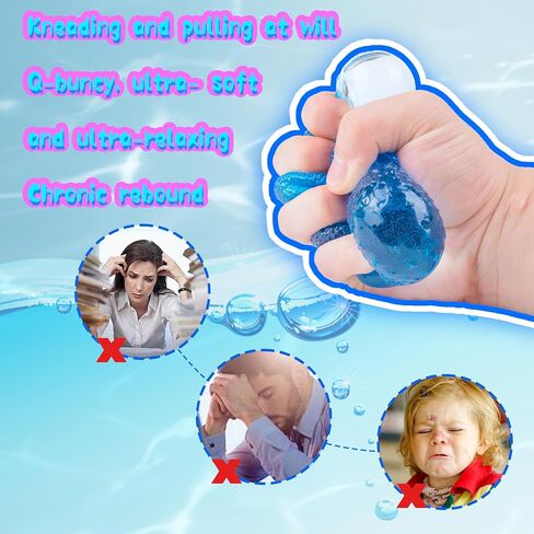Stress Cube Squishy Balls - Slow Rising Stress Balls Stretchy Fidget Ice Cube for Anxiety Stress Relief, Gel Filled Sensory ice Cube Squishy Ball Toys for ADD/ADHD Kids Adults (Cube,Ellipsoid) in Kuwait