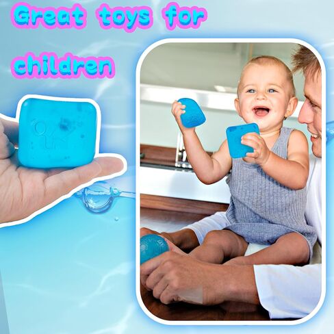Stress Cube Squishy Balls - Slow Rising Stress Balls Stretchy Fidget Ice Cube for Anxiety Stress Relief, Gel Filled Sensory ice Cube Squishy Ball Toys for ADD/ADHD Kids Adults (Cube,Ellipsoid) in Kuwait