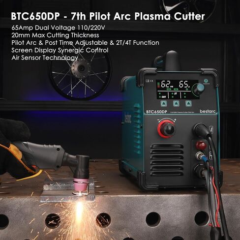 Plasma Cutter, Pilot Arc [Air Sensor Technology] 110/220V BTC600DP 13th Generation, 60Amps Screen Display Digital Plasma Cutting Machine (BTC600DP 13GEN 110/220V) in Saudi Arabia