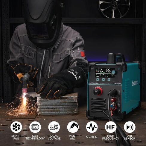 Plasma Cutter, Pilot Arc [Air Sensor Technology] 110/220V BTC600DP 13th Generation, 60Amps Screen Display Digital Plasma Cutting Machine (BTC600DP 13GEN 110/220V) in Saudi Arabia