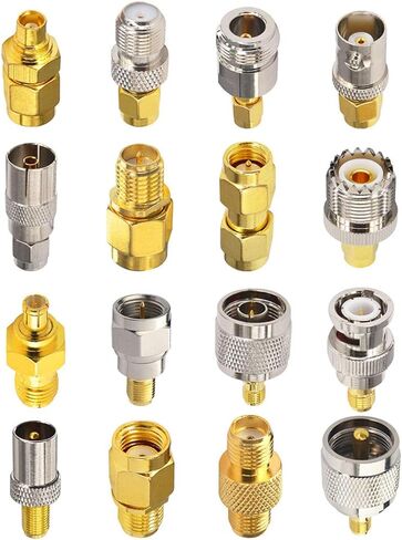 SMA Connectors Kit SMA Adapter Kit SMA Male Plug to UHF PL259 SMA RP-SMA BNC MCX TV N F Type SMB TNC Male Female RF Coax Connector Nickel Gold Plated Connector Set 10PCS in Kuwait