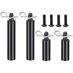 RCHUBAM 4PCS RC PODY POSTS مع دبابيس 1SET من الألومنيوم الأمامي والخلفي مشاركات عمود القشرة الخلفية متوافقة مع 1/10 مقياس Tamiya Clod Buster 4 × 4 × 4 وحش RC ترقيات سيارة الشاحنة الأجزاء CNC Machined
