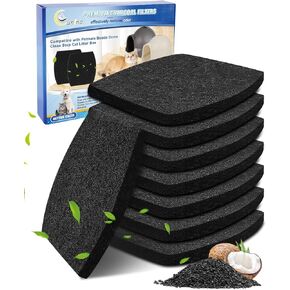 2X Thicker Filter Compatible with Petmate Booda Dome Cat Litter Box Filter, Cat Litter Box Filters Replacement for Clean Step Dome Litter Boxes for Cats, 4 Pack