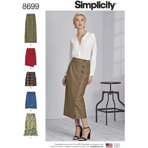 Simplicity Women Women Front Skirt Mying Syteps ، أحجام أحجام 14-22