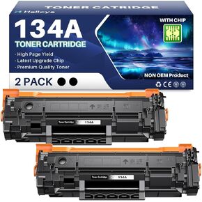 134A خراطيش الحبر الأسود (مع رقاقة) بديل متوافق مع HP 134A 134X W1340A W1340X خراطيش الحبر مع LASERJET 209DW MFP M234DW M234SDW M234SDN طابعة (2 أسود)