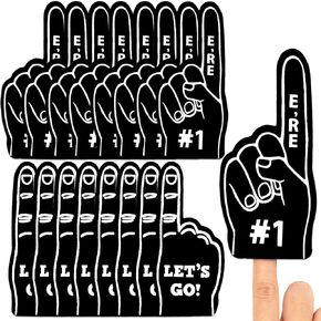 48 Pieces Mini Foam Fingers Sport Party Favors Sports Fan Foam Finger #1 Basketball Baseball Soccer Football Team Cheerleader Gifts for Games Sports Hand Themed Party Supplies Sporting Event