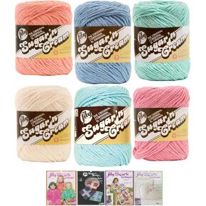 Lily Sugar N 'Cream Variety Lunsionment 6 حزمة حزمة 100 ٪ متوسطة القطن 4 الصوف مع 4 أنماط (asst 62)