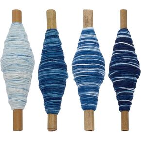 FREEBLOSS 4Pcs Sashiko Thread Sashiko Skein 35 Yards*4 Colors Cotton Embroidery Thread Japanese Quilting & Embroidery Kit Supplies Mixed Blue