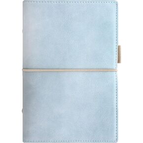Filofax Domino Soft Organizer ، الحجم الشخصي ، الأزرق الشاحب-سلس ، نظرة جلدية ، تأثير الحبوب ، اللمس ، ست حلقات ، مذكرات تقويم أسبوع إلى أخرى ، متعددة اللغات ، 2025 (C022578-25)