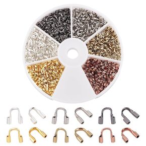 ph pandahall 600pcs 6 ألوان النحاس النحاس الوصي على الكبلات كابل واقي U.