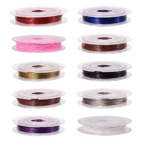 PANDAHALL 10ROLLS 0.45 مم/مقياس 25 الصلب نمر ذيل ذيل حرفة السلك السلك الديكور على التخزين المؤقت 11 YARD/33FEET/10M/لفة لون مختلط