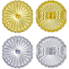 اثنين من الأزواج الدائرية الكبيرة ، 925 sterling الفضة من البديل بدائل ، القرط القابل للتعديل hypoallergenic مرة أخرى من أجل القرط الثقيل ، arring ظهور الأذنين droopy (9 ملم)
