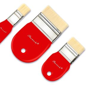 Flat Paddle Paint Brush Set, Nylon Painting Brushes for Acrylic, Oil, Paint, Varnishes, Watercolor, Painter, Students, Artist and Watercolor Brushes Paints (1", 2", 3")