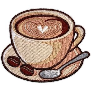 Latte Love Coffee Patch - 2.5 بوصة ، حديد القهوة البارد على التصحيح - Patches Patches Patches On