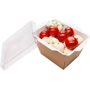 Restaurantware LIDS ONLY: Cafe Vision Small Click Lock Lids 50 Disposable Clear Plastic Lids - Containers Sold Separately Click Lock Closure Plastic Lids For Small Click Lock Containers in Kuwait