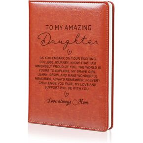 LBWCER Daughter Gift from Mom Leather Journal,To My Daughter Leather Journal,Back to School Gift,Graduation Christmas Birthday Gifts for Daughter (AMAZING Daughter)