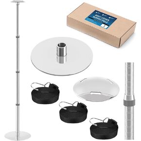 Boat Cover Support Poles 1 PK, Height Adjustable 316 Stainless Steel Boat Cover Support Poles for Boat Cover Support, Support Systems with Stainless Steel Mushroom Cap and Base (1 Pack)
