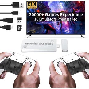 Upgraded Retro Gaming Console, Wireless Retro Game Stick, Built-in 20,000+ Games 64GB 4K Hdmi Output, Plug & Play Video Game Stick for TV
