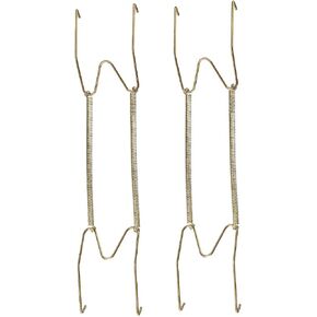 uxcell Plate Hanger, 16-inch W Type Zinc Plated Invisible Wall Decorative Hooks, 2 Pcs