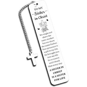 Sister in Christ Gifts for Women, Secret Sister Gifts for Women Christian, Sister in Christ Bookmark, Religious Gifts for Women Girls, Baptism Gifts for Girl, Confirmation Gifts for Teen Girls